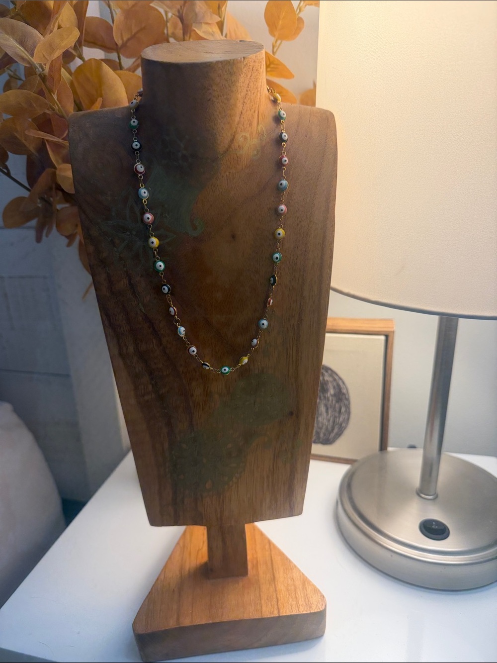 Multicolor Beaded Evil Eye Necklace - Women Jewelry